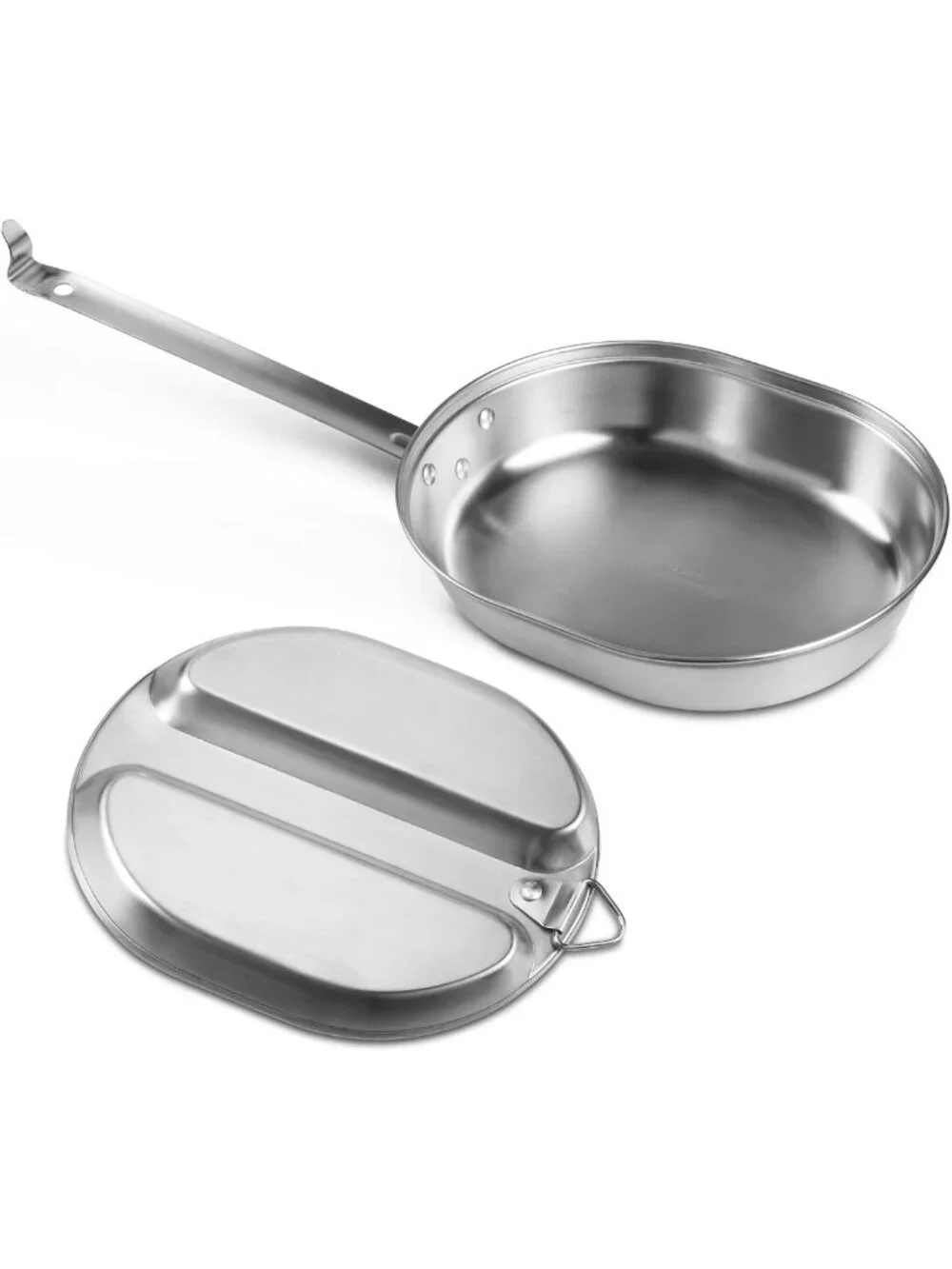 Stainless Steel Military Mess Kit Plate Set for Camping, Hiking, BBQ & Picnic
